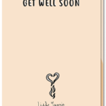 Achterkant beterschapskaart met de tekst 'Get well soon'