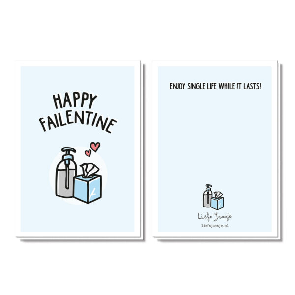 Valentijnskaart voor single mannen met de tekst: happy failentine