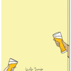 Achterkant kaart met twee biertjes erop